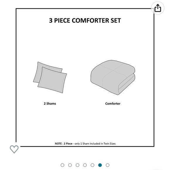 Queen/full 3pcs comforter set in black/grey - Picture 5 of 8